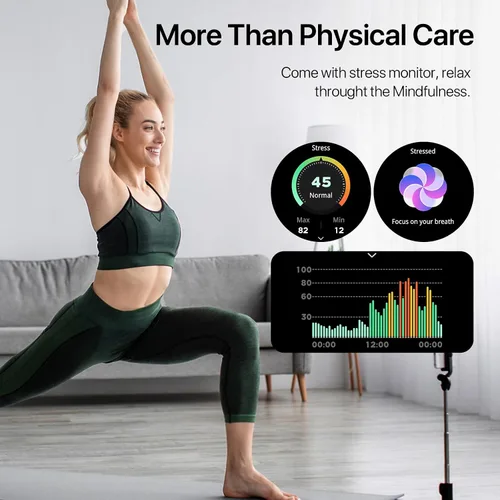 Miniatura 2 de WalkerFit Reloj inteligente para hombre, reloj de fitness redondo de 1.39 pulgadas, podómetro con monitor de frecuencia cardíaca, monitor de sueño