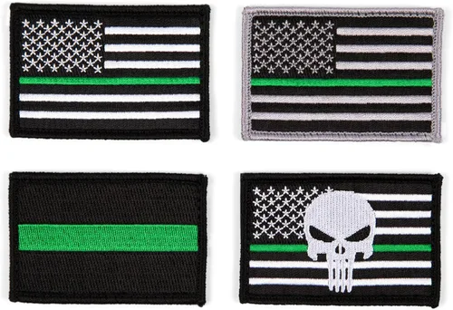 Miniatura 9 de Great 1 Thin Blue Line - Parche de bandera estadounidense, paquete de 4, policía y aplicación de la ley, 2 x 3 pulgadas, cierre de velcro/respaldo