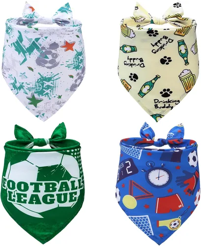 Miniatura 22 de EXPAWLORER Bandanas de Halloween para perro, paquete de 4 bandanas reversibles para perros para disfraz de niños y niñas, bufandas triangulares