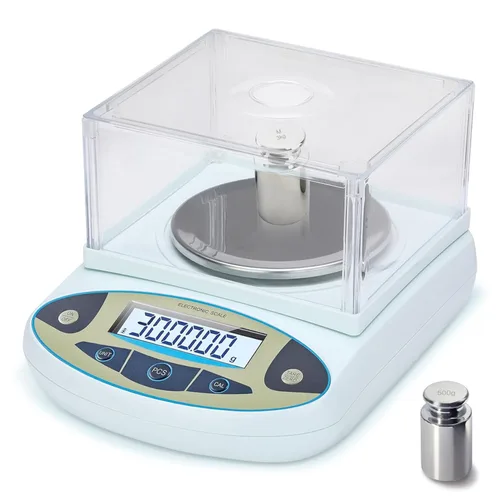 Miniatura 9 de Balanza de laboratorio 500g*0.001g, balanza analítica de alta precisión con parabrisas, balanza electrónica científica, balanza de precisión digital