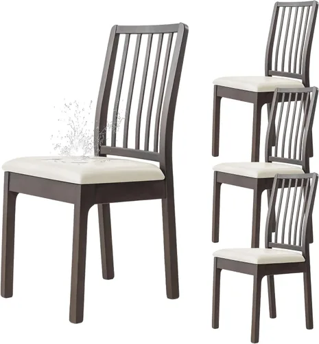 Miniatura 24 de Dimatic Juego de 2 fundas de asiento para silla, de piel sintética, impermeables, fundas elásticas para sillas de comedor, fundas protectoras