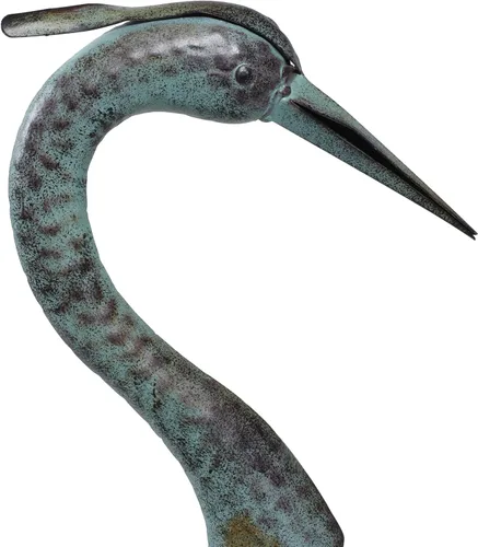Miniatura 5 de Deco 79 Escultura decorativa de grúa de metal para jardín para interiores y exteriores, juego de 2 esculturas para exteriores de 40 pulgadas, 38