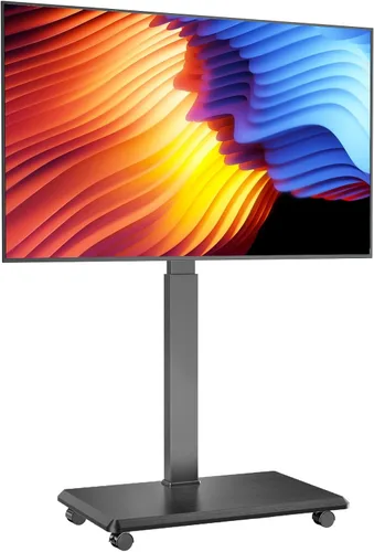 Miniatura 11 de Soporte de TV móvil con ruedas y toma de corriente, carrito de TV para televisores de 32 a 75 pulgadas hasta 110 libras, 18 alturas ajustables, Max