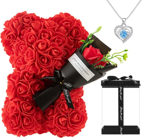 Miniatura 8 de Regalos de oso de rosas para mujer, el mejor regalo para el día de San Valentín, día de la madre, Navidad, cumpleaños, regalo de oso de peluche