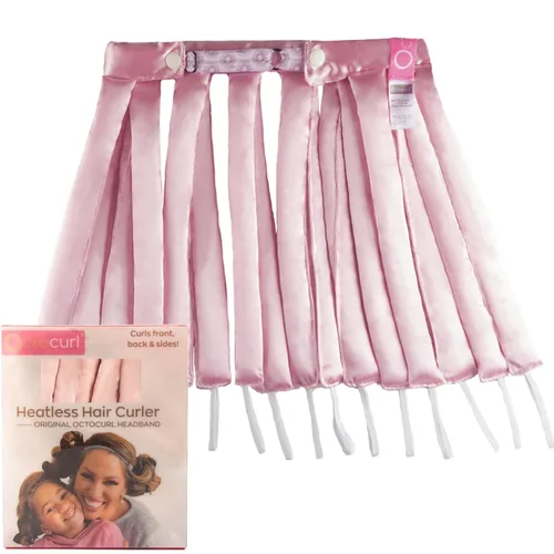 Miniatura 16 de Octocurl Diadema sin calor, rizadores de pelo para dormir, rizadores sin calor para cabello largo (algodón, rosa)