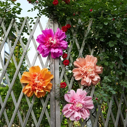 Miniatura 8 de 12 flores de papel de seda, 12 pulgadas, coloridas flores gigantes de papel crepé para pared, flores grandes para boda, cumpleaños, baby shower