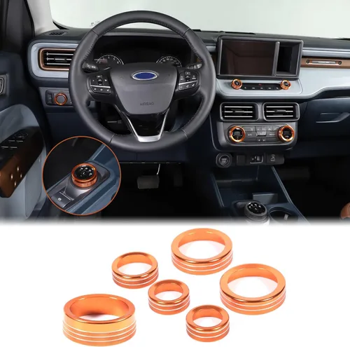 Miniatura 18 de Aunginsy Cubierta circular de botón de volumen para consola central de aire acondicionado compatible con Ford Maverick 2022-2024, botón de Azul