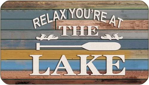 Miniatura 7 de BXFAHZJ A Day at The Lake Restores The Soul - Tapete para puerta de casa de campo con temática de lago, 17 x 30 pulgadas, decoración