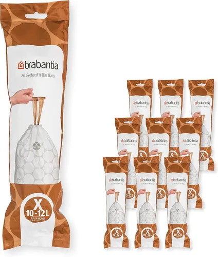 Miniatura 27 de Bolsas de basura Brabantia PerfectFit (Tamaño M/16 Gal) Bolsas gruesas de plástico para caneca de basura con asas de cordón (40 bolsas)