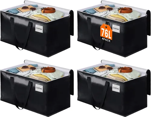 Miniatura 19 de BlissTotes Bolsas de mudanza, cajas de mudanza resistentes con cremalleras superiores y asas resistentes, bolsas de almacenamiento para ahorrar