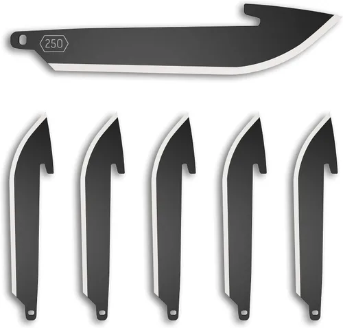 OUTDOOR EDGE Paquete de cuchillas de punto de caída de 2.5" (negro, 6 cuchillas), código de hoja de compatibilidad 250
