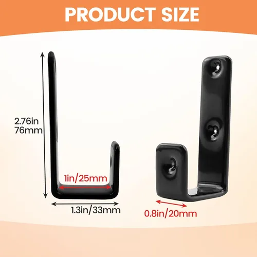Miniatura 2 de Coshar Soporte de gancho resistente recubierto de acero inoxidable con ganchos en J de 1 pulgada para litera interior de 1 pulgada, accesorios
