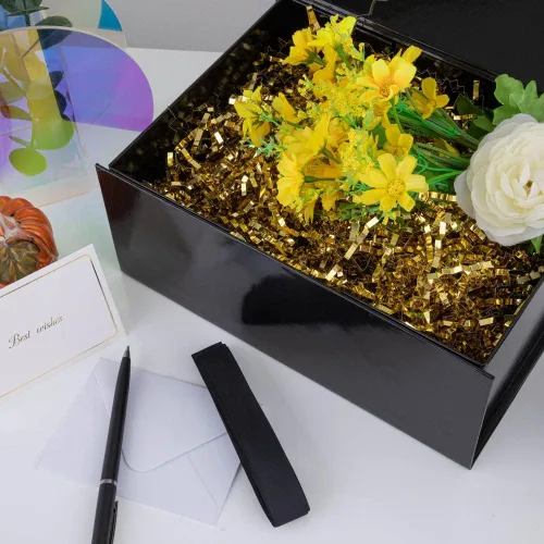 Miniatura 2 de 5 cajas de regalo negras con cinta de 9.5 x 7 x 4 pulgadas, caja de regalo resistente con tapa para embalaje de regalo, cajas de almacenamiento