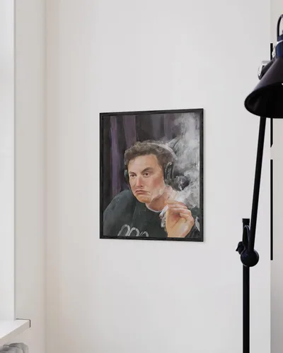 Miniatura 5 de HAUS AND HUES Póster de Elon Musk - Divertido arte de pared Trippy, póster genial para dormitorio de chicos, arte meme para sala