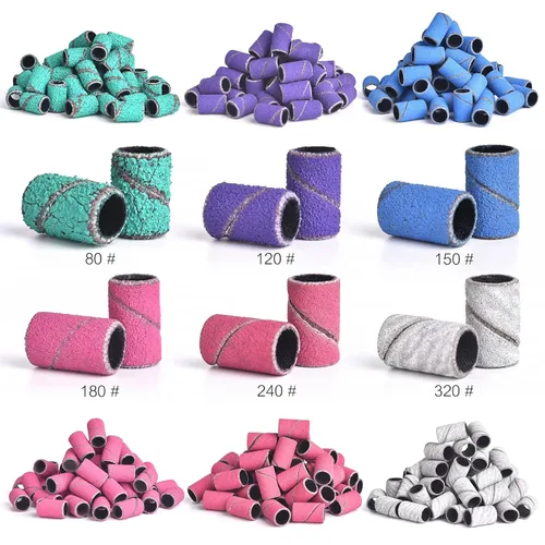 Miniatura 5 de KADS Efile - Bandas de lijado de uñas, 50 unidades, 8 colores, lijadoras de uñas, banda profesional de grano fino mediano con 3/32 pulgadas