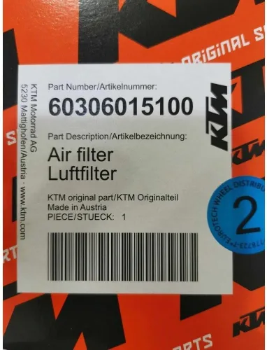 Miniatura 2 de NUEVO FILTRO DE AIRE OEM KTM 60706015000