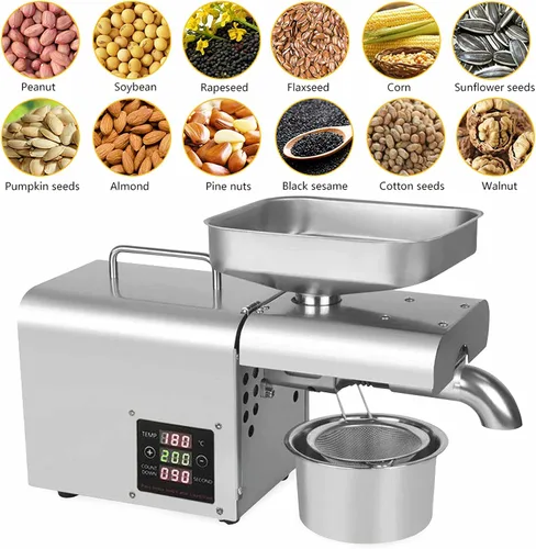 Miniatura 2 de Máquina automática de prensa de aceite, extractor eléctrico de aceite esencial, máquina exprimidora de aceite de acero inoxidable, prensa de aceite