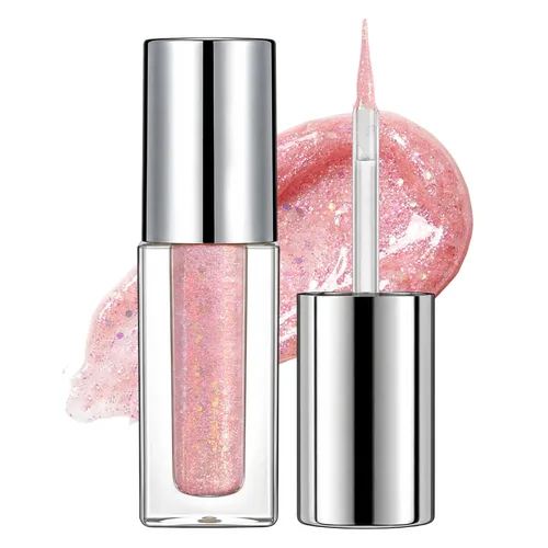 Miniatura 11 de Erinde Maquillaje delineador de ojos con purpurina líquida, delineador de ojos metálico brillante, resistente al agua, brillo debajo de la sombra