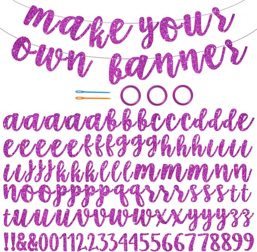 Miniatura 11 de BEISHIDA Kit de 116 pancartas de la A a la Z para hacer tu propia bandera, incluye 111 letras y números, 3 cuerdas y 2 dispositivos de roscado