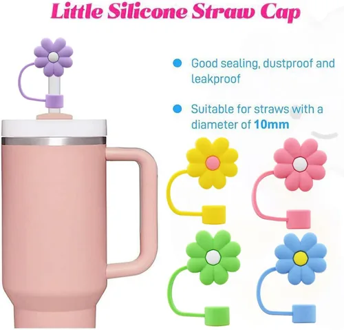 Miniatura 4 de Stanley - Tapa para pajilla, compatible con vaso de 30 y 40 onzas, puntas de popote reutilizables, perfecto para regalos 6pcs Chrysanthemums