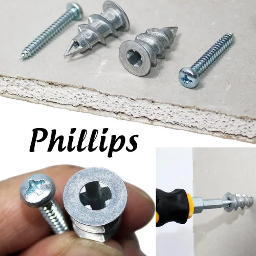 Miniatura 3 de Kit de anclajes para paneles de yeso Ansoon #8 de metal autoperforantes con tornillos - Anclajes de pared hueca y tornillo para paneles de yeso