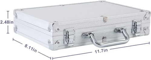 Miniatura 4 de Juego de fichas de póquer - 200 fichas de póquer con estuche de aluminio, fichas de 0.41 oz para Texas Holdem Blackjack