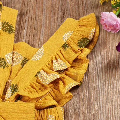 Miniatura 5 de Mameluco con volantes para bebé recién nacida, con diadema, ropa de verano