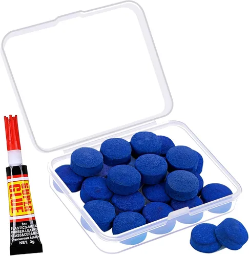 Miniatura 18 de Puntas para taco de billar - Kit de reparación y reemplazo de puntas para palo de taco de billar con caja de almacenamiento para puntas de palo