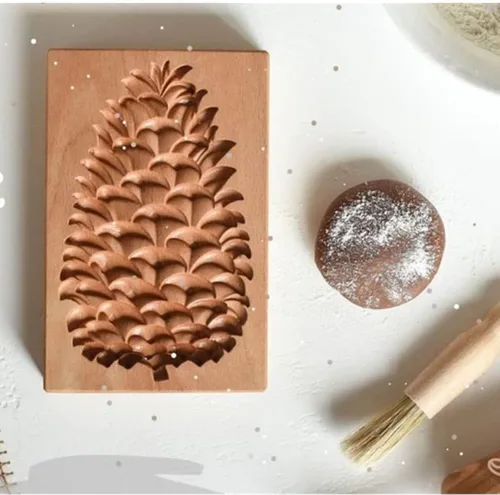 Miniatura 3 de Molde de madera tallada para galletas, cortador de galletas de jengibre, moldes para sellos de galletas para Springerle, tragacanto, mazapán