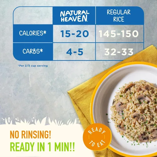Miniatura 4 de Natural Heaven Arroz blanco y integral, variedad de corazones de palma, paquete de 6 – Naturalmente rico en potasio, arroz vegetariano bajo