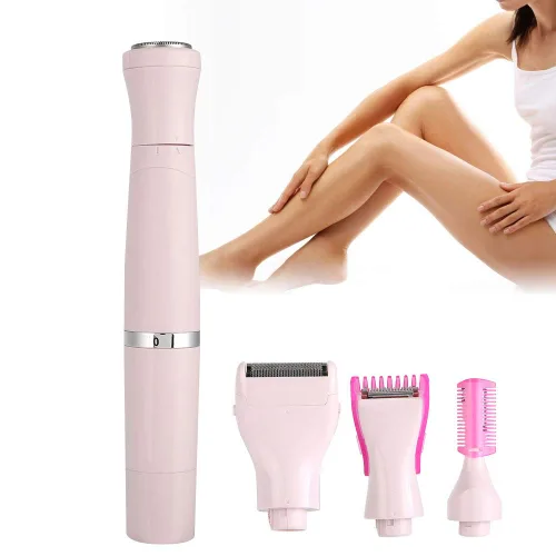 Depiladora eléctrica, depiladora 4 en 1 recargable por USB, depiladora para mujer, afeitadora húmeda y seca, removedor de vello corporal para
