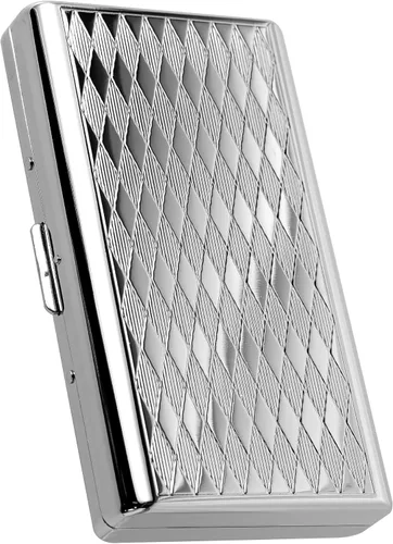Miniatura 10 de Goshentech Estuche de metal retro con diseño espacial de pastillas, capacidad de 14, plata antigua chapada en metal, doble cara, caja de tarjeta