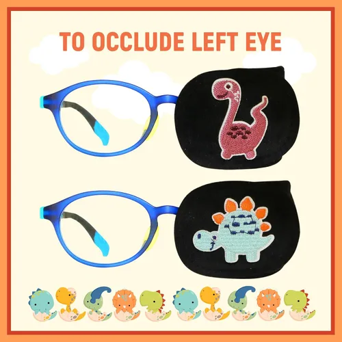 Miniatura 6 de Astropic 2 parches de ojos para niños Parche de ojo de dinosaurio para niños para gafas Parches médicos para ojos para niños con ojo perezoso