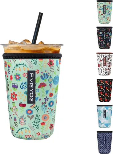 Miniatura 50 de Fundas de neopreno reutilizables aisladas para café helado, fundas para tazas de café helado, fundas para bebidas heladas y calientes