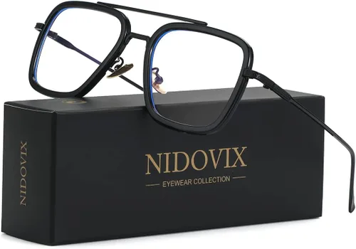 Miniatura 2 de Gafas de bloqueo de luz azul estilo Tony Stark para hombres y mujeres, gafas de juegos de computadora de Iron Man y Spider-Man Negro/Negro