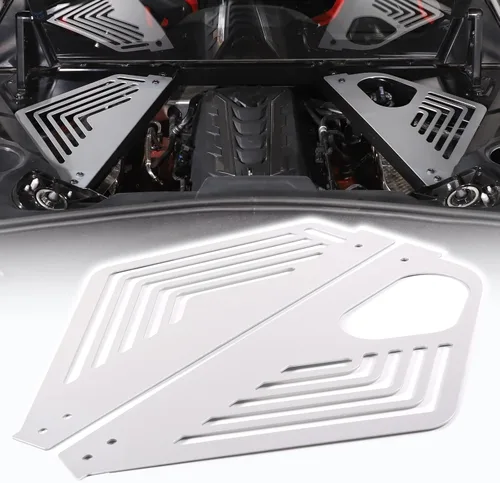 Miniatura 8 de Cubierta de panel de bahía de motor compatible con Chevrolet Corvette C8 2020-2023, cubiertas traseras de aleación de aluminio para motor izquierda