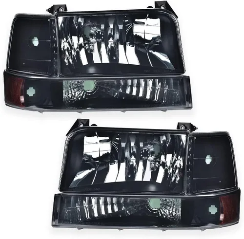 PIT66 Conjunto de faros delanteros con luces de señal de esquina del parachoques, compatible con Ford Bronco 92-96/Ford F150 92-96/Ford F250 F350