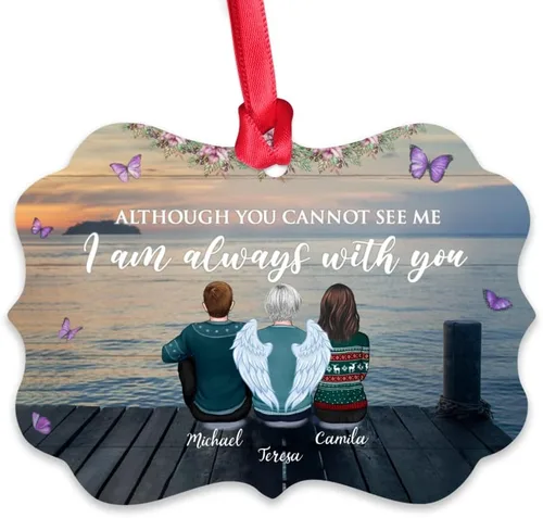 Miniatura 12 de Gossby Adorno conmemorativo de Navidad personalizado – Pérdida de padre estoy siempre contigo (padre, hija) personalizado para decoración de árbol