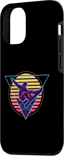 Miniatura 2 de iPhone 15 Retro Futuristic Snowboarder Synthwave Snowboarding Case