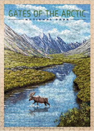 Miniatura 8 de MyPuzzle Gates of The Arctic National Park - The Arctic Whisper, póster de viaje vintage, rompecabezas de 100 piezas para adultos