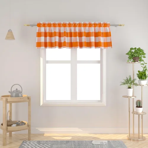 Miniatura 129 de Cenefas de cortina para ventana de 16 pulgadas de largo, 2 paneles de cuadros búfalo, cortinas pequeñas con bolsillo para barra, estilo clásico