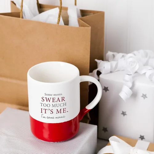 Miniatura 2 de Pavilion - Taza de café grande de 18 onzas, Some Moms Swear Too Much, It's Me. I'm Some Moms