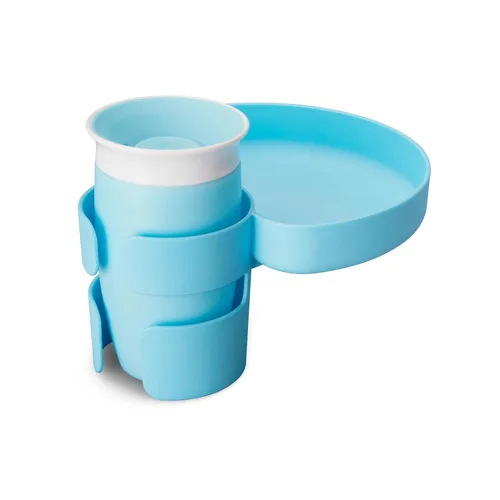 Miniatura 2 de Munchkin Bandeja para asiento de automóvil con taza Miracle 360 para niños pequeños de 1 a 3 años, accesorio de viaje y viaje por carretera para Azul