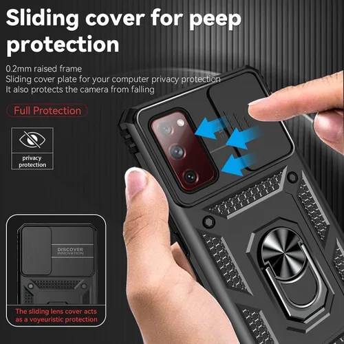 Miniatura 4 de HNHYGETE Funda para Galaxy S20 FE 5G con protector de pantalla: [grado militar de 20 pies probada en caídas] anillo a prueba de golpes para Samsung