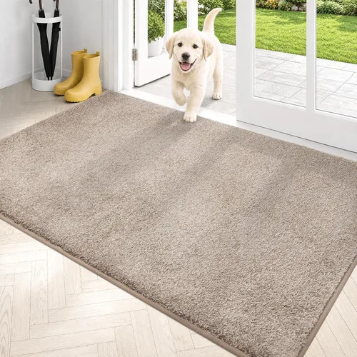 Miniatura 31 de PURRUGS Alfombra de área de fácil cuidado de 4 x 6 pies, antideslizante, lavable a máquina, tapete para puerta de perro, resistente a las manchas