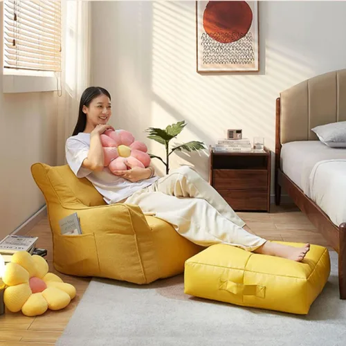 Miniatura 7 de Sofa Lazy Sack - Puf gigante para adultos (sin relleno), tumbona perezosa, tatami, ultra suave, funda para silla, muebles de sala de estar, asiento