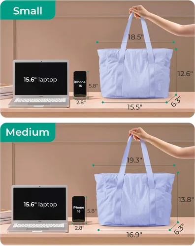 Miniatura 29 de BAGSMART Bolsa de mano para mujer con cremallera, bolsa de gimnasio con compartimentos, bolsa de trabajo para enfermera, baile, bolsa de yoga