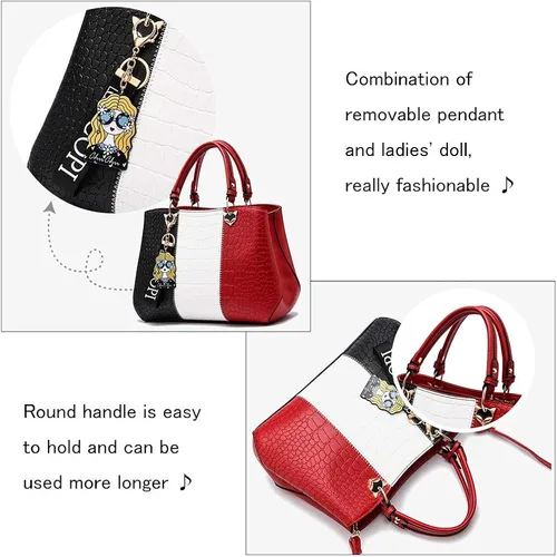 Miniatura 5 de Bolsos de mano para mujer, bolsos de mano de piel sintética para mujer