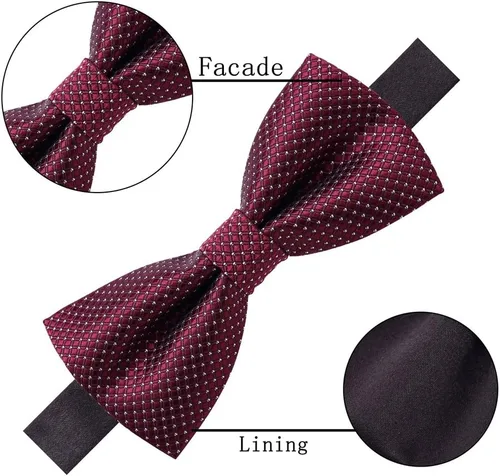 Miniatura 4 de AUSKY Paquete de 8 elegantes pajaritas ajustables preatadas para hombres y niños (paquete de 1, 4, 5, 6 y 8 para opción)