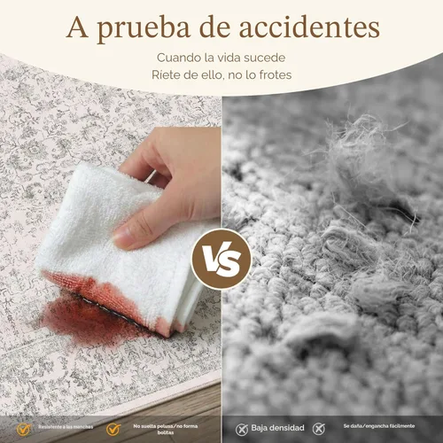 Miniatura 4 de PureCozy - Tapete largo de pasillo, 2 x 6 pies, gris, lavable a máquina, vintage, desgastado, antideslizante, retro, floral, para interiores, Acento